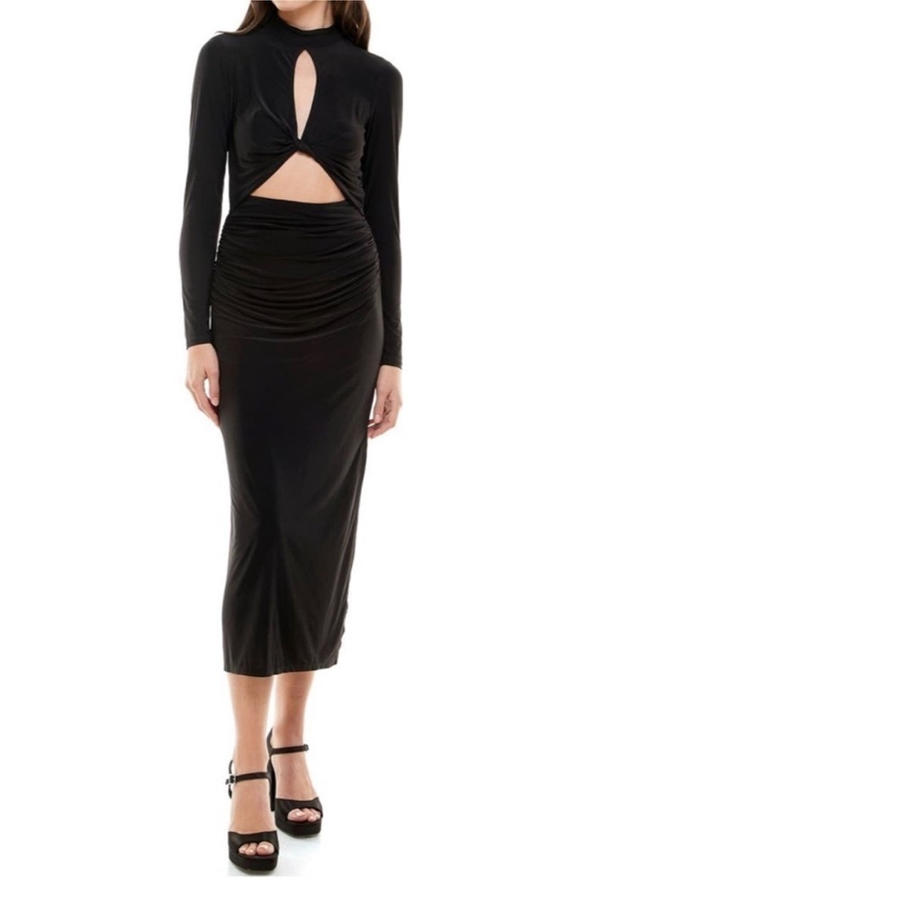 NWT WAYF Madmesoille Twist Cut Out Maxi -Midi Dress Size XS